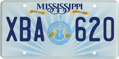 MS license plate XBA620
