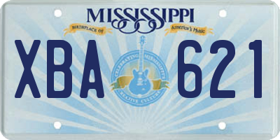 MS license plate XBA621