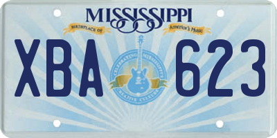 MS license plate XBA623