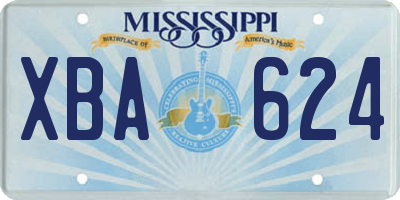 MS license plate XBA624