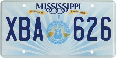 MS license plate XBA626