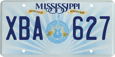 MS license plate XBA627
