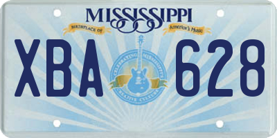 MS license plate XBA628