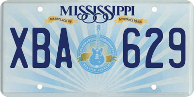 MS license plate XBA629
