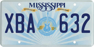 MS license plate XBA632