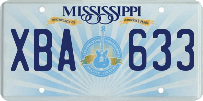 MS license plate XBA633