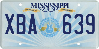 MS license plate XBA639