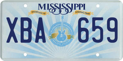 MS license plate XBA659