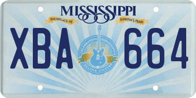 MS license plate XBA664