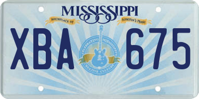 MS license plate XBA675