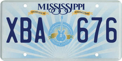 MS license plate XBA676