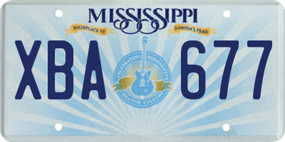 MS license plate XBA677