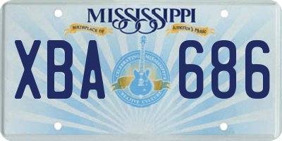 MS license plate XBA686
