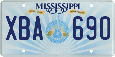 MS license plate XBA690