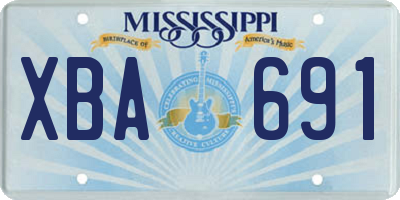 MS license plate XBA691