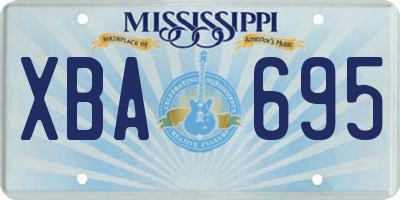 MS license plate XBA695