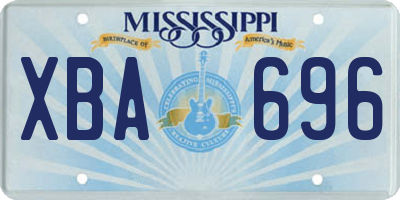 MS license plate XBA696