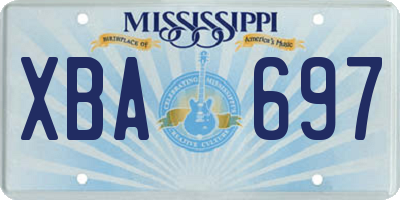 MS license plate XBA697