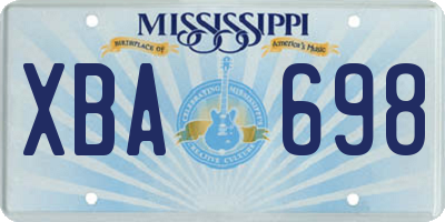 MS license plate XBA698