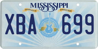 MS license plate XBA699