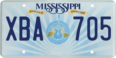 MS license plate XBA705