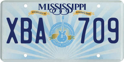 MS license plate XBA709