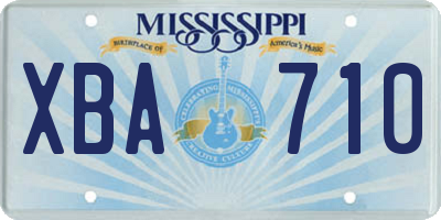 MS license plate XBA710