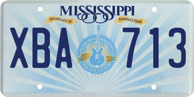 MS license plate XBA713