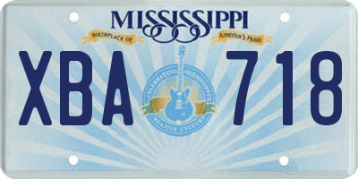 MS license plate XBA718