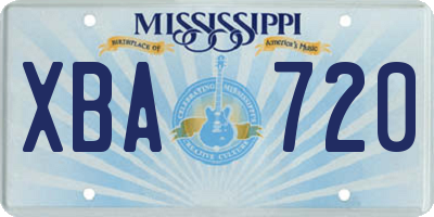 MS license plate XBA720