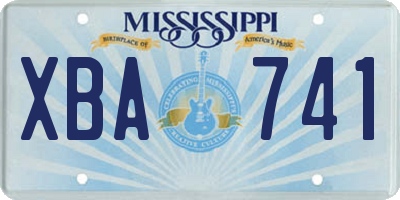 MS license plate XBA741