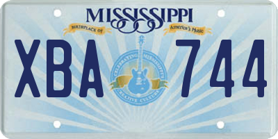 MS license plate XBA744