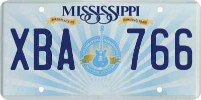 MS license plate XBA766