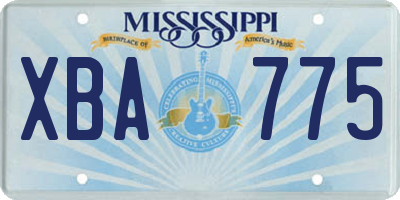 MS license plate XBA775