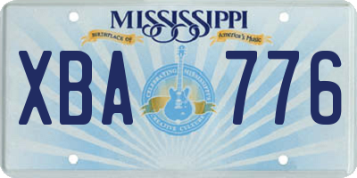 MS license plate XBA776