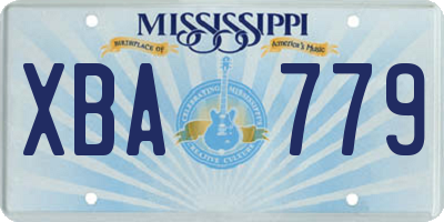 MS license plate XBA779