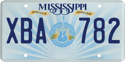 MS license plate XBA782