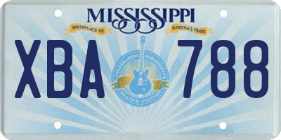 MS license plate XBA788