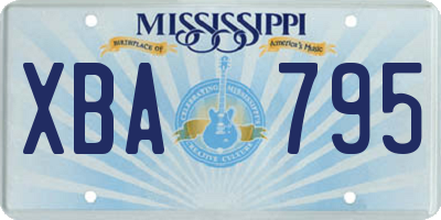 MS license plate XBA795
