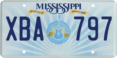 MS license plate XBA797