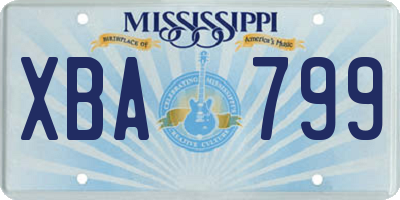 MS license plate XBA799