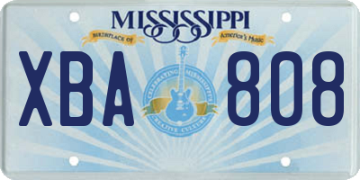 MS license plate XBA808
