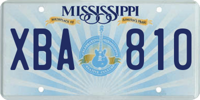 MS license plate XBA810