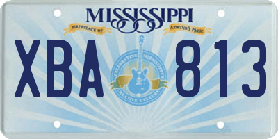 MS license plate XBA813
