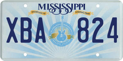 MS license plate XBA824
