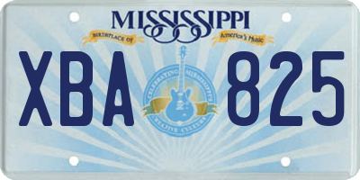MS license plate XBA825