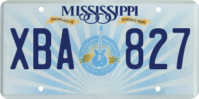 MS license plate XBA827