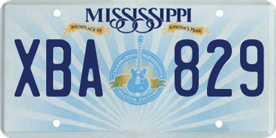 MS license plate XBA829