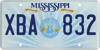 MS license plate XBA832