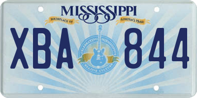 MS license plate XBA844